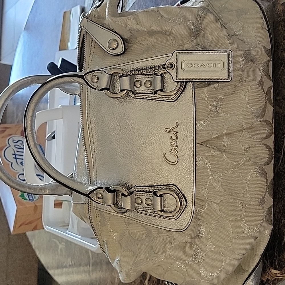 Coach Silver And White Women's Bag NWOT